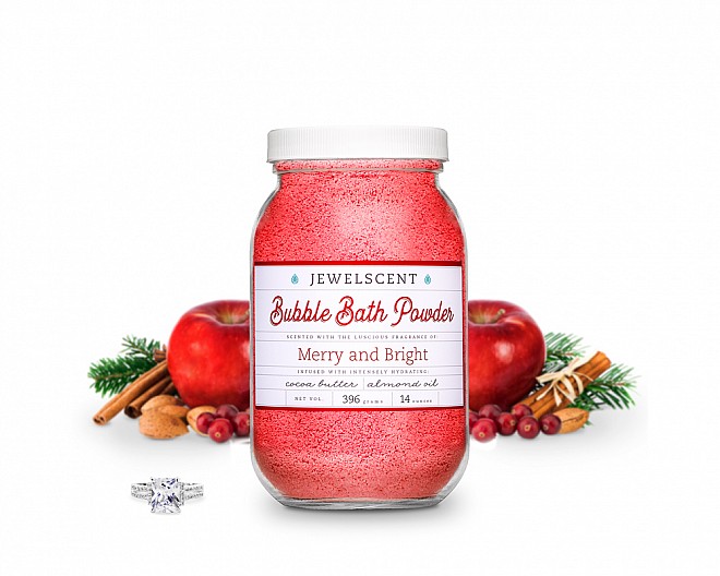 merry & bright jewelry bubble bath powder