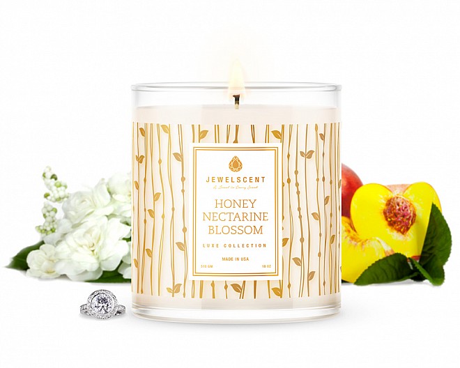 Luxe Honey Nectarine Blossom Jewelry Candle