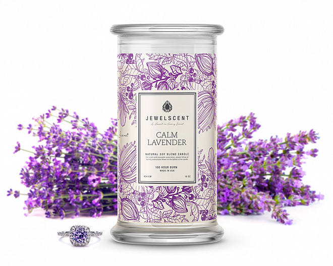 Calm Lavender 100 Soy Coconut Jewelry Candle
